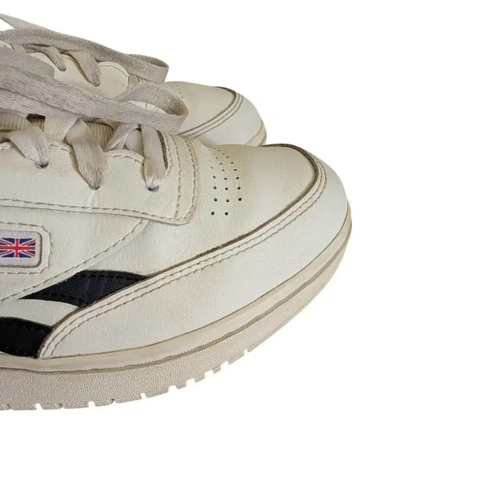 Reebok Club C Double Revenge Chalk Core Black Sneakers Size 8 Womens White Cream